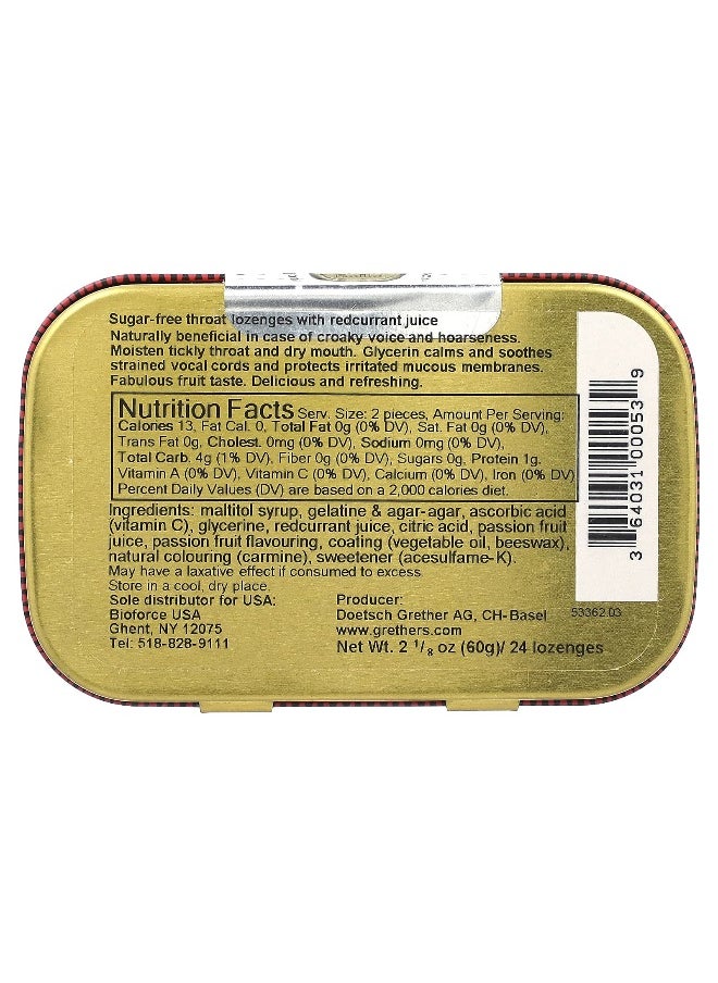 Grether's Pastilles Grether's Pastilles, For Throat and Voice, Sugar Free, Redcurrant, 24 Lozenges, 2 1/8 oz (60 g)  - Image 2
