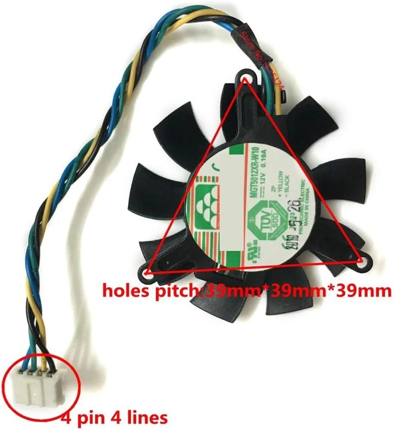 45mm 4pin MGT5012XR-W10 VGA Cooler Fan for Leadtek for Quadro K620 PNY P400 P600 P620 P1000 Graphics Cards Replacement Laptop Parts - Image 5