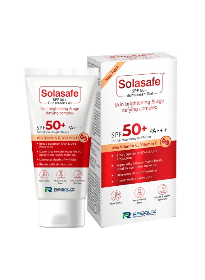 Solasafe Regaliz Sunscreen SPF 50+ | Broad-Spectrum UVA & UVB Protection | Water-Resistant, Lightweight, and Non-Greasy Formula | Anti-Aging and Blue Light Protection | Suitable for All Skin Types - Image 1