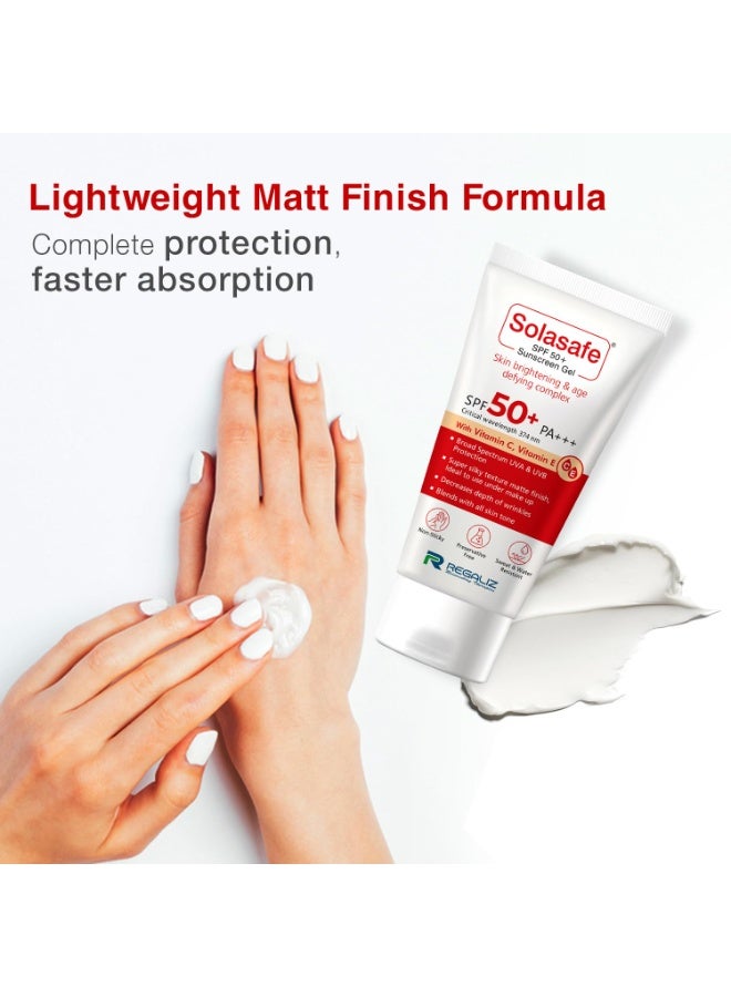 Solasafe Regaliz Sunscreen SPF 50+ | Broad-Spectrum UVA & UVB Protection | Water-Resistant, Lightweight, and Non-Greasy Formula | Anti-Aging and Blue Light Protection | Suitable for All Skin Types - Image 2