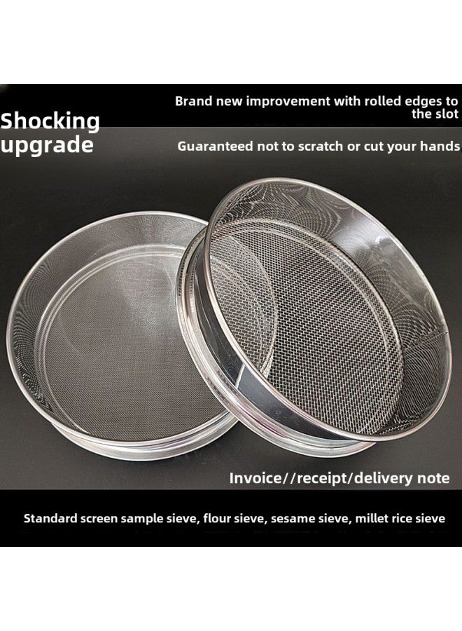 Flour Sieve 304 Stainless Steel 60 Mesh Ultra-fine Leak Mesh Household Hand-held Baking Filter Mesh Manual Corn Flour Sieve-Specifications:Diameter 35cm-Color:150 Mesh Toner - Image 4