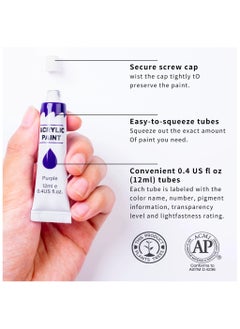 Generic Acrylic Paint 18 Colors(0.41oz,12ml), Art Craft Paints for Canvas,Ceramic,Wood and Rock Painting Supplies,Non-Toxic,Rich Pigment Colors, Quick Dry, Good Choose For Beginners and Painters  - Image 2