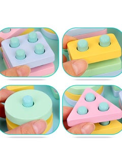 Haidue Montessori Toys for 1 2 3+ Year Old Toddlers  Educational Toys for 1 2 3 + Year Old Girls Boys ,Wooden Stacking Toys for Toddlers 1-3  Shape Sorter Toy,Color Sorting Toy  Learning Toy  - Image 4
