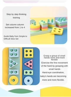 Haidue Montessori Toys for 1 2 3+ Year Old Toddlers  Educational Toys for 1 2 3 + Year Old Girls Boys ,Wooden Stacking Toys for Toddlers 1-3  Shape Sorter Toy,Color Sorting Toy  Learning Toy  - Image 3