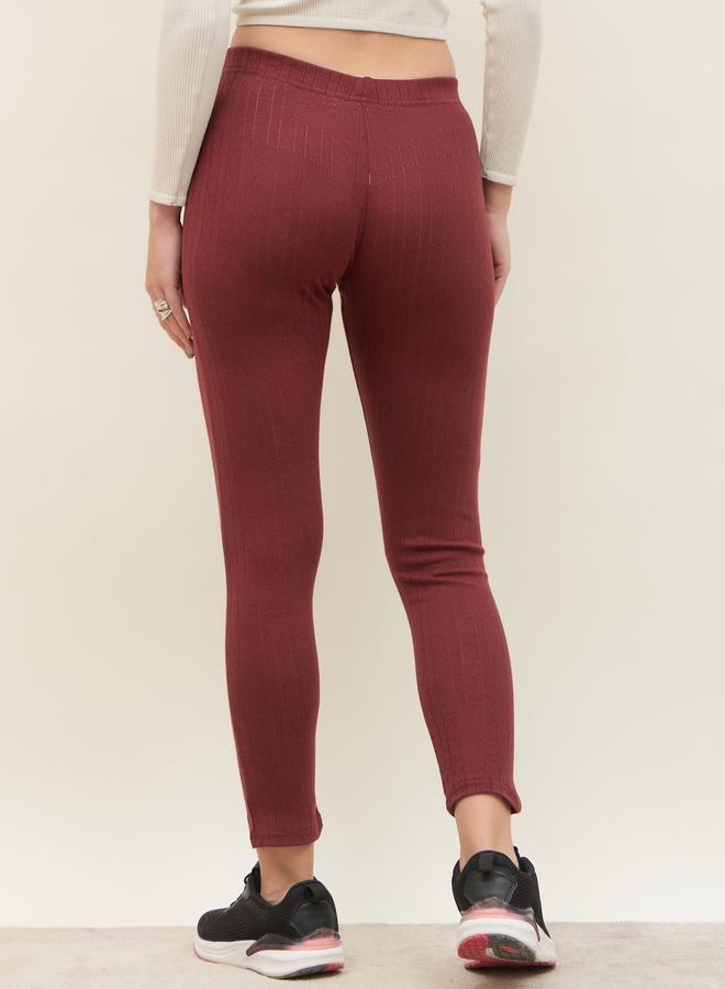 Styli Styli Pointelle Ribbed Ankle Length Leggings  - Image 5