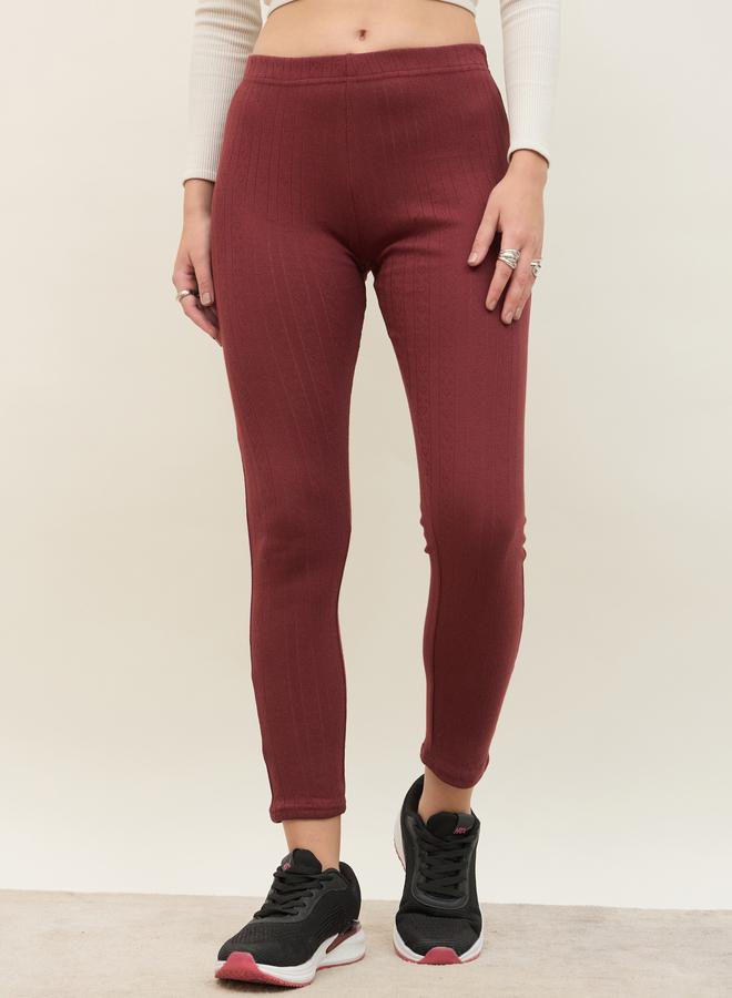 Styli Styli Pointelle Ribbed Ankle Length Leggings  - Image 2