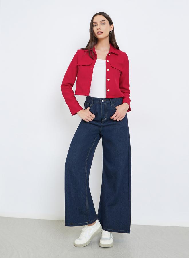 Take Two Solid Button Front Long Sleeve Jacket - Image 2