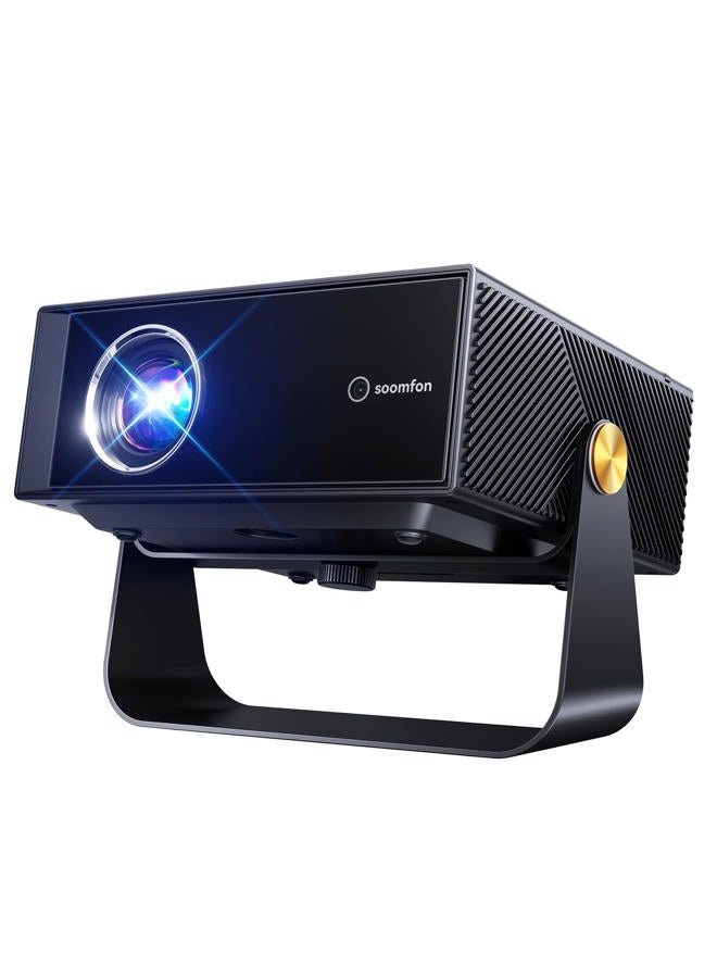 SOOMFON SK3 Smart Projector with WiFi and Bluetooth 1080P Native HDR10 - Portable Outdoor Movie Mini Projector with Stand Auto Focus & Keystone, Zoom for Home/Bedroom Compatible with Netflix - Image 1