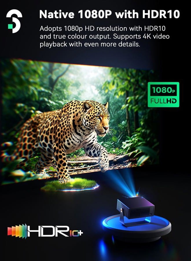 SOOMFON SK3 Smart Projector with WiFi and Bluetooth 1080P Native HDR10 - Portable Outdoor Movie Mini Projector with Stand Auto Focus & Keystone, Zoom for Home/Bedroom Compatible with Netflix - Image 5