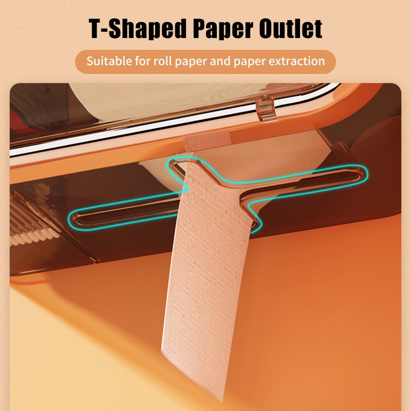 Toilet Paper Dispenser Gold Type 1 Waterproof Sealed Design - Humanized Handle & Top Shelf Tissue Dispenser for Bathroom, Kitchen & Flat Surface Mounted Use - Image 4