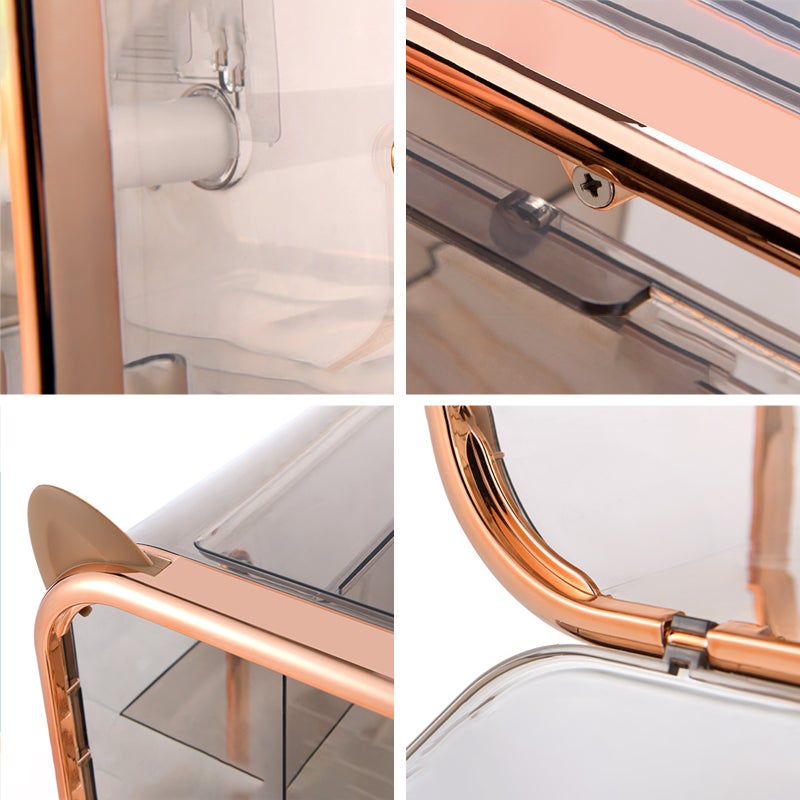 Toilet Paper Dispenser Gold Type 1 Waterproof Sealed Design - Humanized Handle & Top Shelf Tissue Dispenser for Bathroom, Kitchen & Flat Surface Mounted Use - Image 5