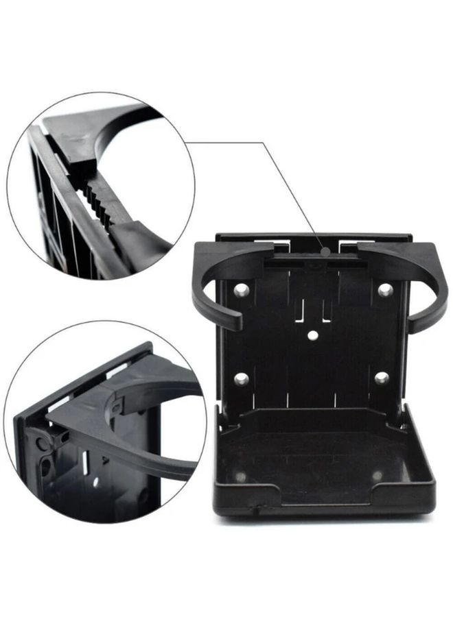 2pcs Black Adjustable Cup Holder Universal Folding Beverage Stand for Car Truck Boat - Image 3