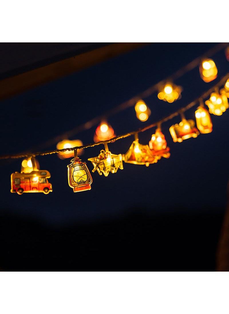 Y&D 4 M 20 Lights Outdoor Tent Camping Canopy Atmosphere LED Waterproof Camp String Lights  - Image 1