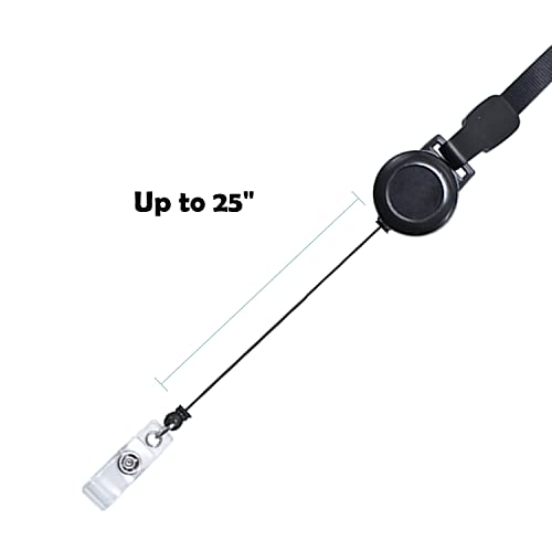 ZANQU Retractable Lanyard with ID Badge Holders, Detachable Neck Strap and Retractable Badge Reel, 2 Wear Modes Design (Black 2 Pack) - Image 5
