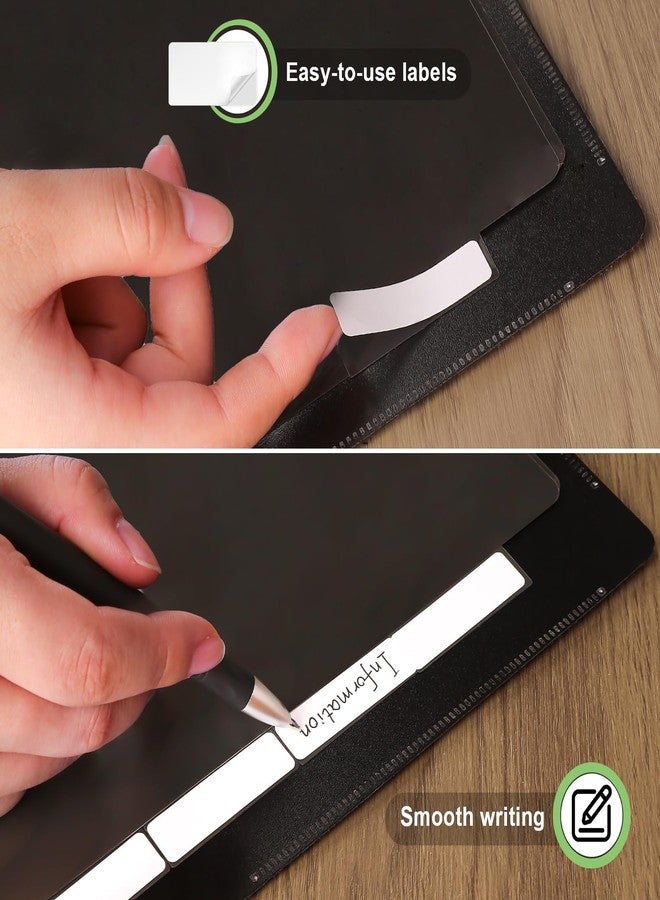 HABGP 3 Ring Binder Dividers with 5-Tabs, 2 Pack 5 Binder Dividers, Letter Size Write & Erase Plastic Index Binder Black, 1/5 Cut, Sheet Protectors, 3 Hole Punch, Total 10 Dividers - Image 4