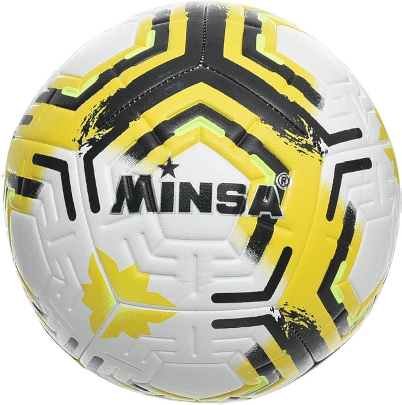 MINSA Mensa Size 5 Soccer Ball M275 Yellow Design for All Surfaces