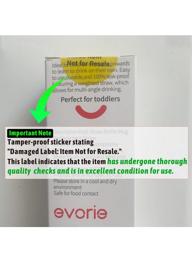 Evorie Replacement Straw for 10 Oz Evorie Tritan Toddler Water Bottle with Detachable Handles (Pack of 1) - Image 4