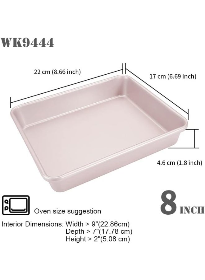 CHEFMADE 9-Inch Rectangle Cake Pan, Non-Stick Loaf Pan for Bread, Meat, Fish, Deep Edge Dish Bakeware for Oven Baking (Champagne Gold) - Image 2