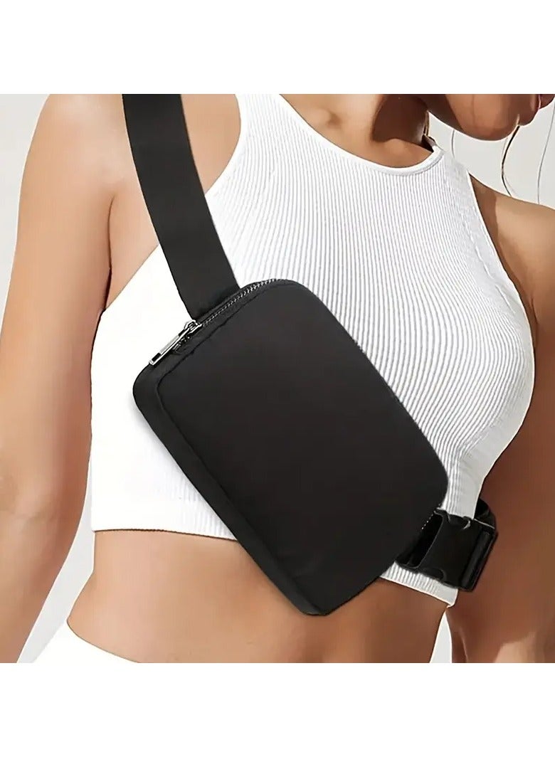 Goolsky حقيبة خصر صغيرة سوداء متعددة الاستخدامات بحزام قابل للتعديل - نايلون متين، مثالية للرياضات الخارجية والسفر، هدية مثالية للنساء، محايدة، حقيبة خصر - Image 1