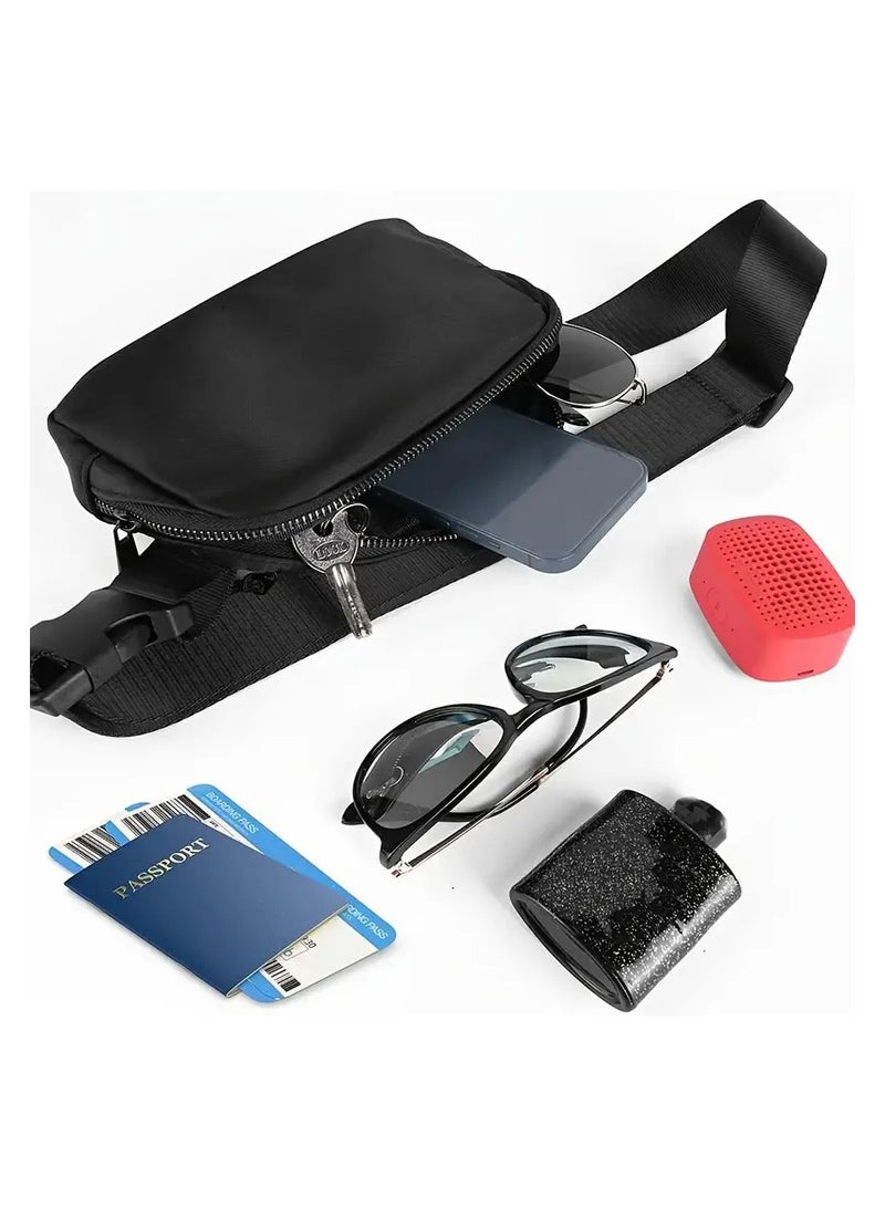 Goolsky حقيبة خصر صغيرة سوداء متعددة الاستخدامات بحزام قابل للتعديل - نايلون متين، مثالية للرياضات الخارجية والسفر، هدية مثالية للنساء، محايدة، حقيبة خصر - Image 2