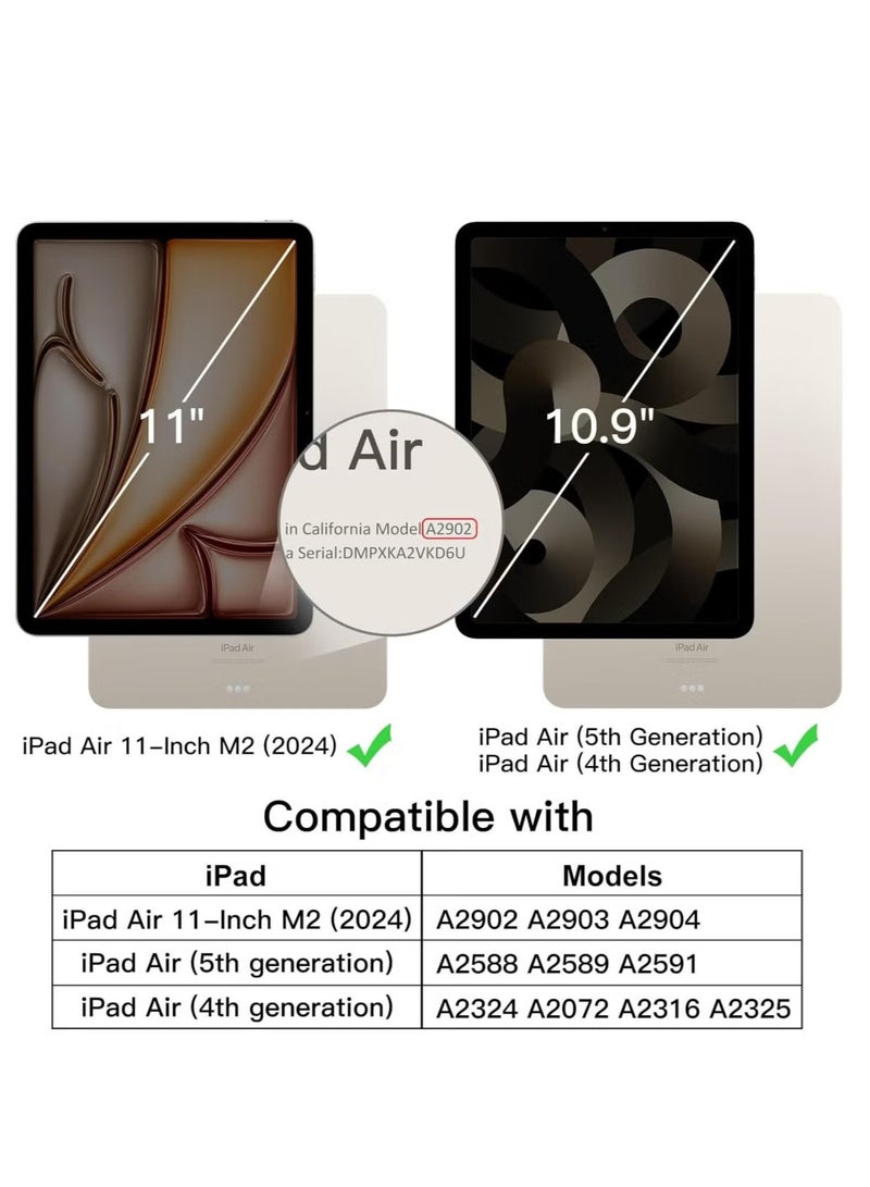 TIGER iPad Air 11-inch M2 2024 6th Generation Case with Pencil Holder, Silicone Magnetic Cover, Slim Tablet Protection for iPad Air 11-inch M2 6th Generation - Image 2