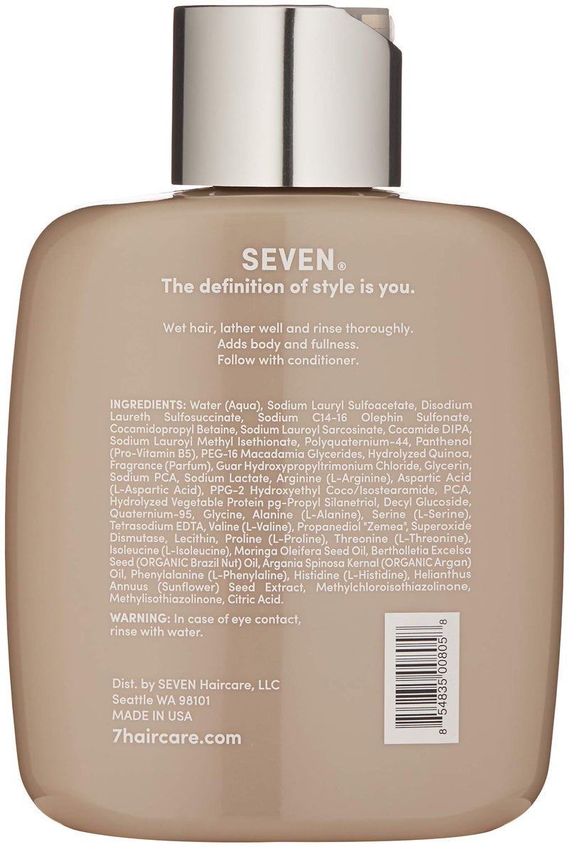 SEVEN Haircare Satara Volume Shampoo for Women & Men, Sulfate + Cruelty Free & Paraben Free with Pro Vitamin B5, Argan Oil, Hydrolyzed Quinoa Protein for Flat + Limp Hair, Made in USA, 10.8oz - Image 2