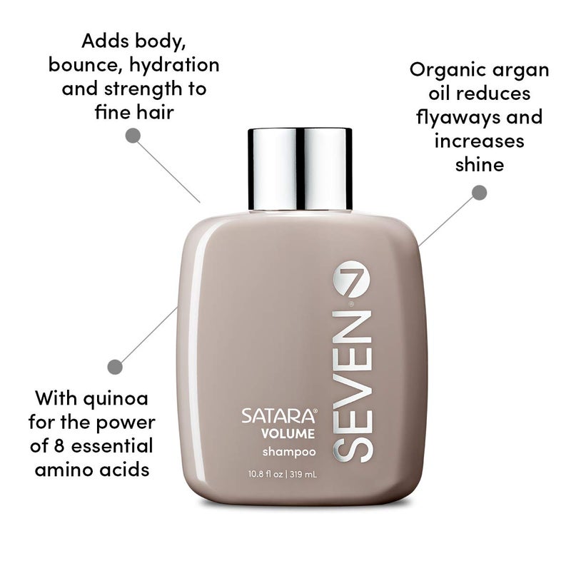 SEVEN Haircare Satara Volume Shampoo for Women & Men, Sulfate + Cruelty Free & Paraben Free with Pro Vitamin B5, Argan Oil, Hydrolyzed Quinoa Protein for Flat + Limp Hair, Made in USA, 10.8oz - Image 3