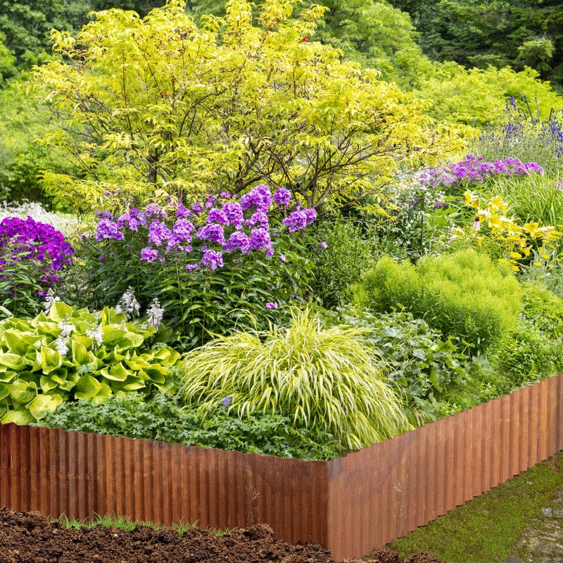 MTART Metal Garden Edging for Landscaping, Sturdy Corrugated Edging Border for DIY Flower Bed, Lawn and Landscape Edging (Rusty, 6"Ã—40Ft) - Image 5