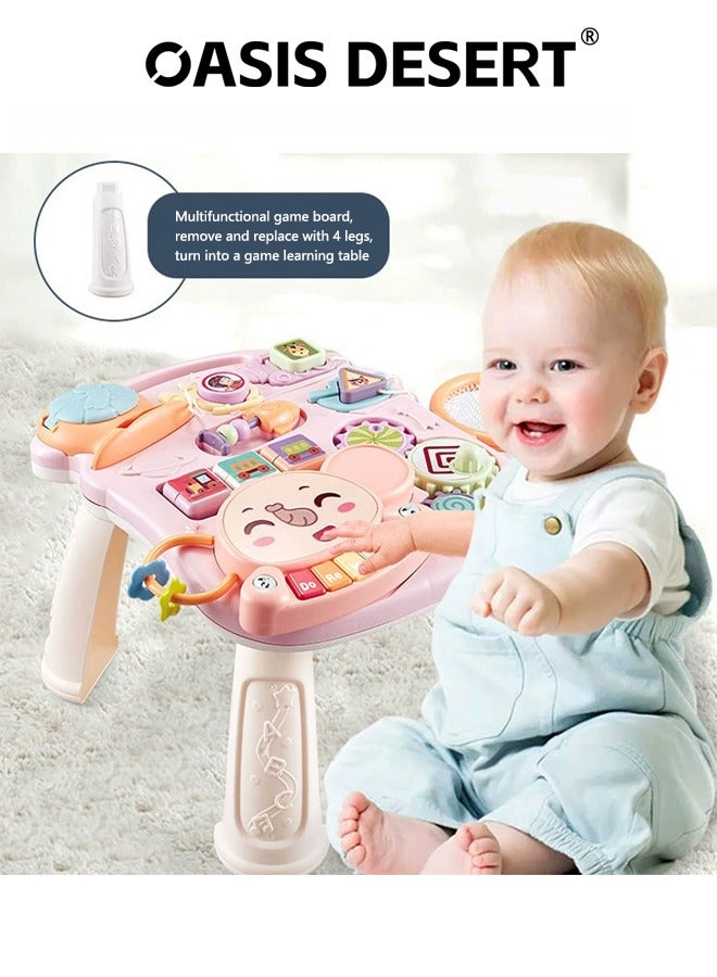 صحراء الواحة 2 في 1 مشاية متعددة الوظائف جالسة عمودية التعليم المبكر مركز نشاط الأطفال التعلم المشاية المتنقلة لعبة تعلم الموسيقى اللعب - Image 3