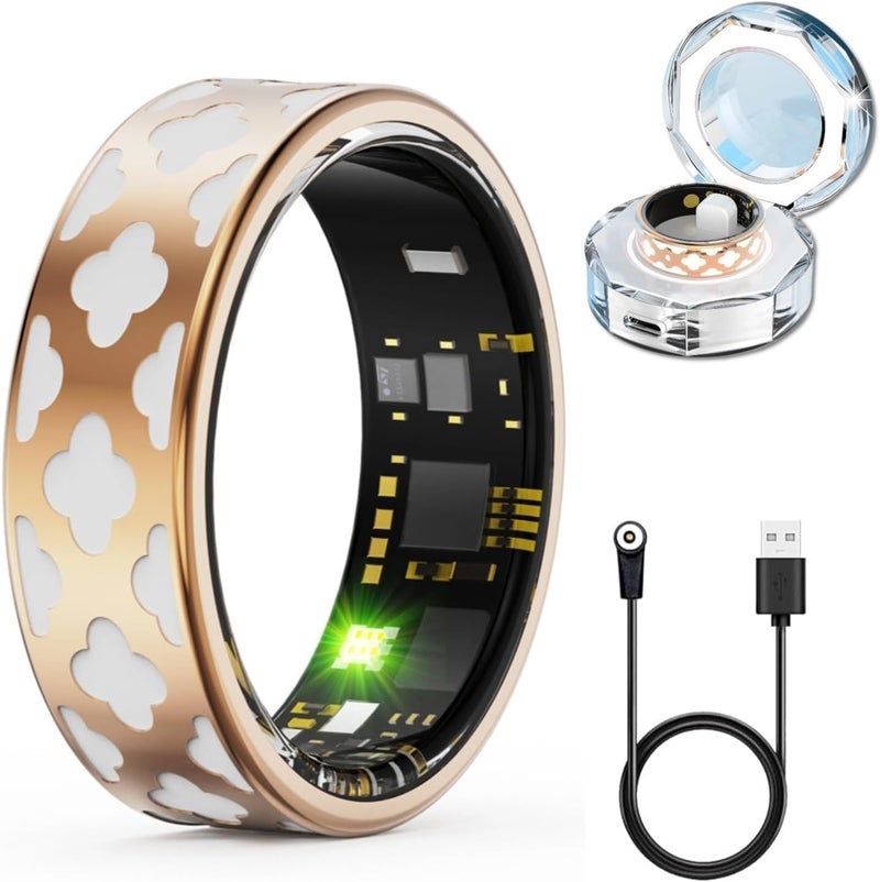 Yoidesu 2025 New Smart Health Ring for Women, Health Care Sleep Heart Rate Fitness Tracker, Steps Distance, Calorie Calculation, Multiple Sports Modes, IP68 Water Proof, Charging Case (8) - Image 1
