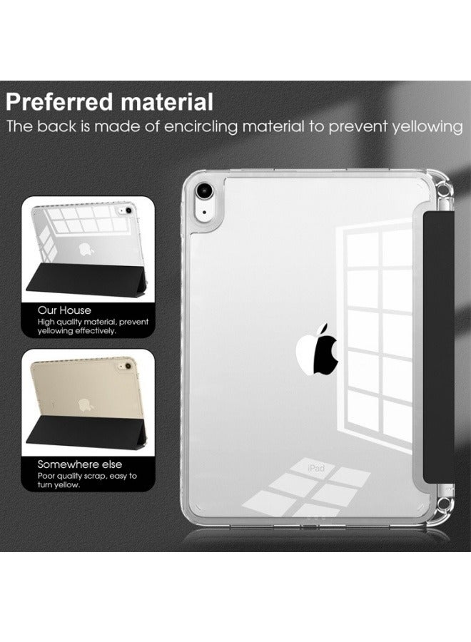 أفضل ذروة جراب حماية شفاف لجهاز iPad (A16) مقاس 11 بوصة (طراز 2025) / iPad مقاس 10 بوصة (طراز 2022)، يتميز بغطاء خلفي مرن، وحامل ثلاثي الطي، وفتحة لتخزين قلم Apple Pencil، وخاصية التشغيل/الإيقاف التلقائي أثناء العمل/الدراسة، وحماية من الغبار والخدوش، ومتانة عالية. - Image 4
