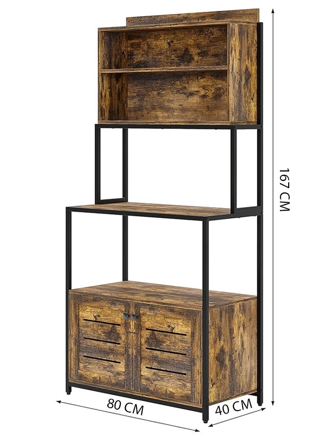 إن كي أكس رف خباز متعدد الطبقات للمطبخ مع حامل فرن ميكروويف ورف تخزين متعدد الاستخدامات للاستخدام المنزلي - Image 4