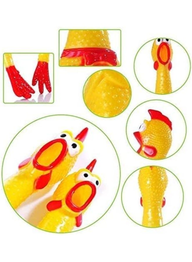 ECVV Squeeze Shrilling Screaming Chicken Squawking Chicken Fun Dog, Toy Prank Novelty Toy Squawking Chicken Toys for Pets or Kids 17cm - Image 5