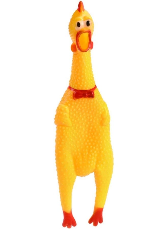 ECVV Squeeze Shrilling Screaming Chicken Squawking Chicken Fun Dog, Toy Prank Novelty Toy Squawking Chicken Toys for Pets or Kids 17cm - Image 3