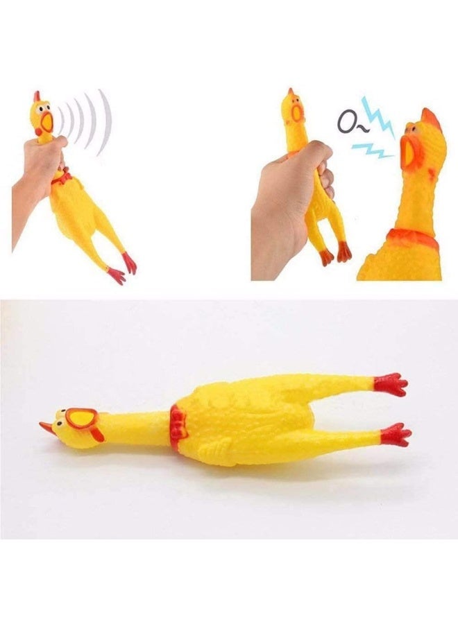 ECVV Squeeze Shrilling Screaming Chicken Squawking Chicken Fun Dog, Toy Prank Novelty Toy Squawking Chicken Toys for Pets or Kids 17cm - Image 4