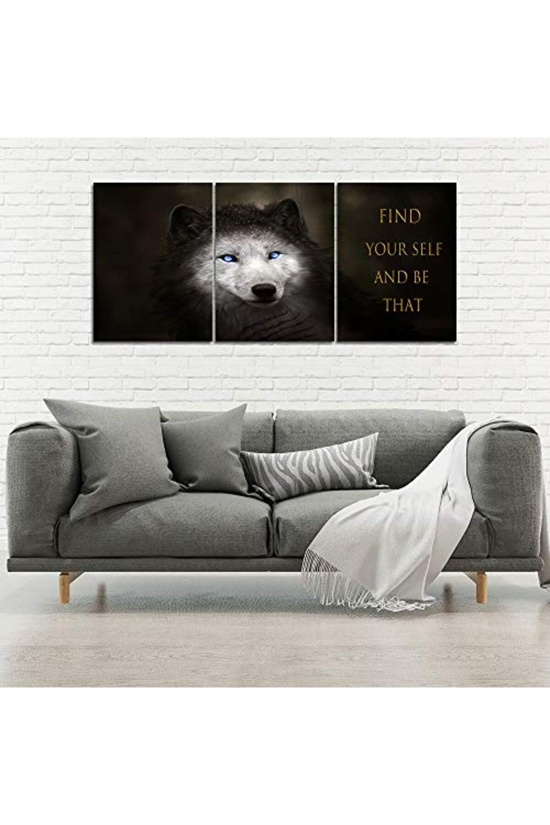 Yetaryy 3 Panels Wolf Picture Posters Motivational Wall Art Decor - Image 5
