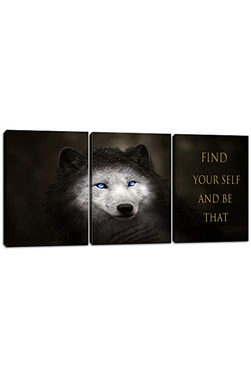 Yetaryy 3 Panels Wolf Picture Posters Motivational Wall Art Decor - Image 2