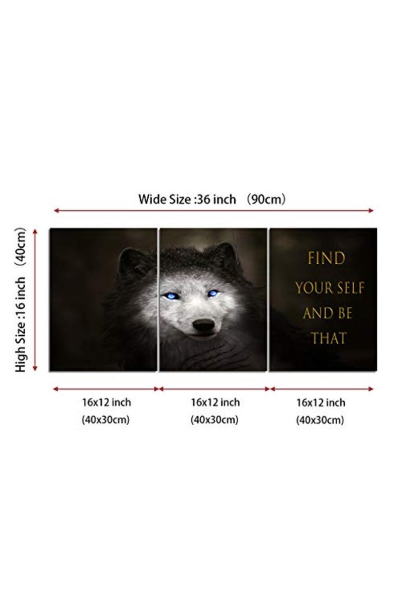 Yetaryy 3 Panels Wolf Picture Posters Motivational Wall Art Decor - Image 4