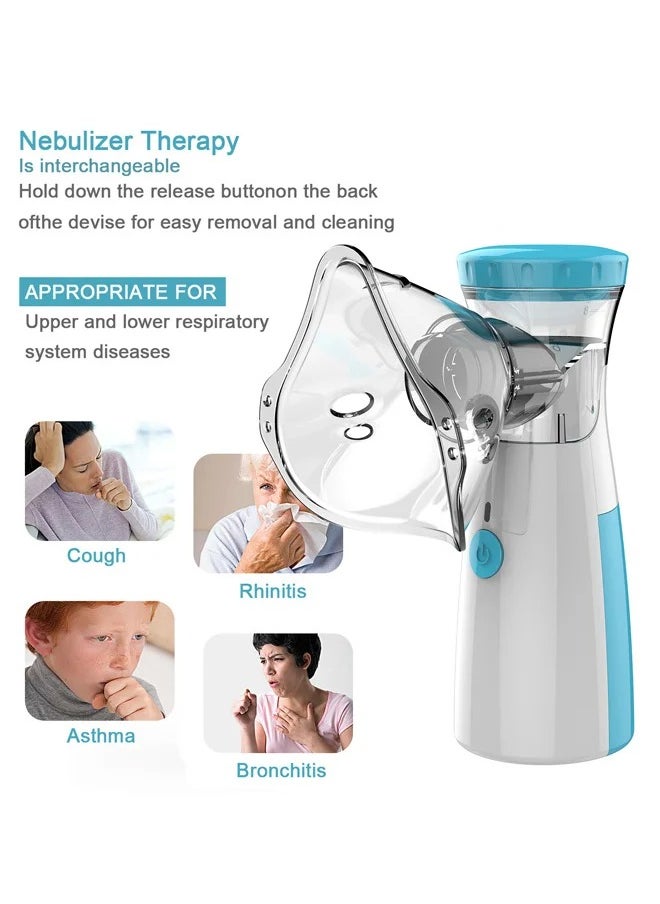 Generic - Portable Nebulizer Machine,Mini Vaporizers,USB Rechargeable Handheld Mesh Inhaler,Two Ways To Use For Adults And Children With Breathing Problems, For Home Office Outdoor - Image 1