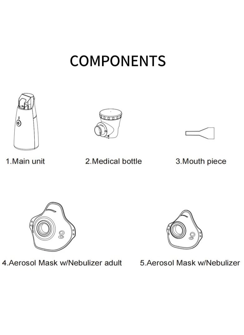 Generic - Portable Nebulizer Machine,Mini Vaporizers,USB Rechargeable Handheld Mesh Inhaler,Two Ways To Use For Adults And Children With Breathing Problems, For Home Office Outdoor - Image 1