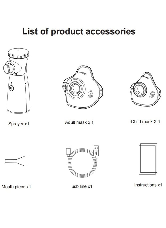 Generic - Portable Nebulizer Machine,Mini Vaporizers,USB Rechargeable Handheld Mesh Inhaler,Two Ways To Use For Adults And Children With Breathing Problems, For Home Office Outdoor - Image 1