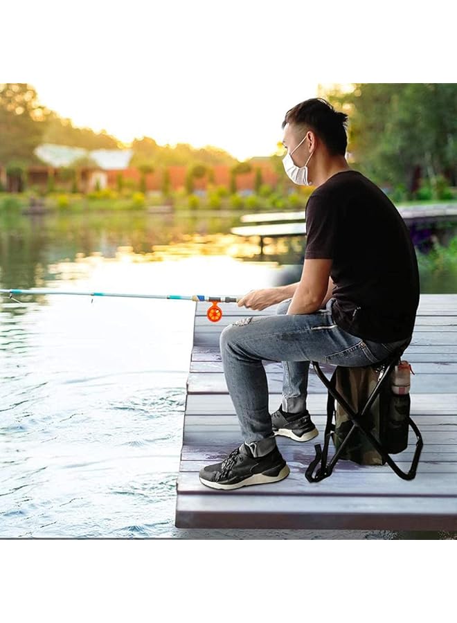 HALAMODO Camping Backpack Stool Chair Fishing Folding Chairs Portable Waterproof Backpacking Chair Picnic Seat Chair For Hiking Camping Fishing Bbq Traveling Gardening (Black)  - Image 5