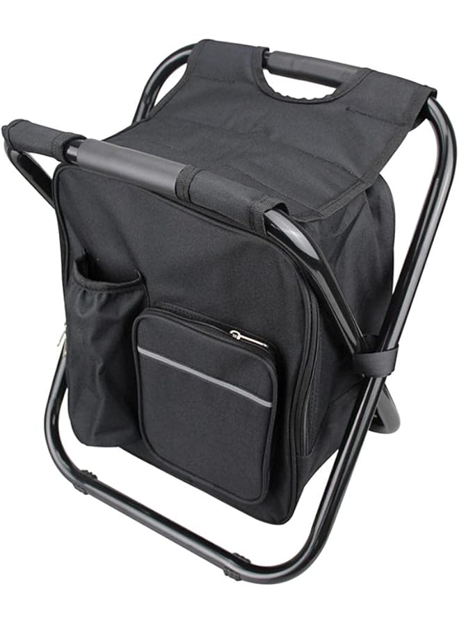 HALAMODO Camping Backpack Stool Chair Fishing Folding Chairs Portable Waterproof Backpacking Chair Picnic Seat Chair For Hiking Camping Fishing Bbq Traveling Gardening (Black)  - Image 1