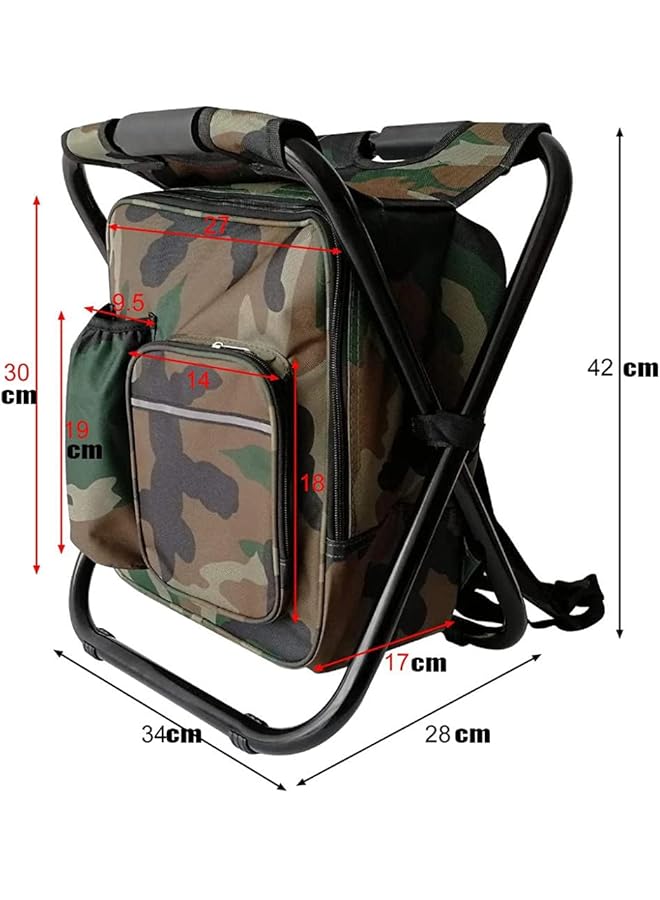 HALAMODO Camping Backpack Stool Chair Fishing Folding Chairs Portable Waterproof Backpacking Chair Picnic Seat Chair For Hiking Camping Fishing Bbq Traveling Gardening (Black)  - Image 3