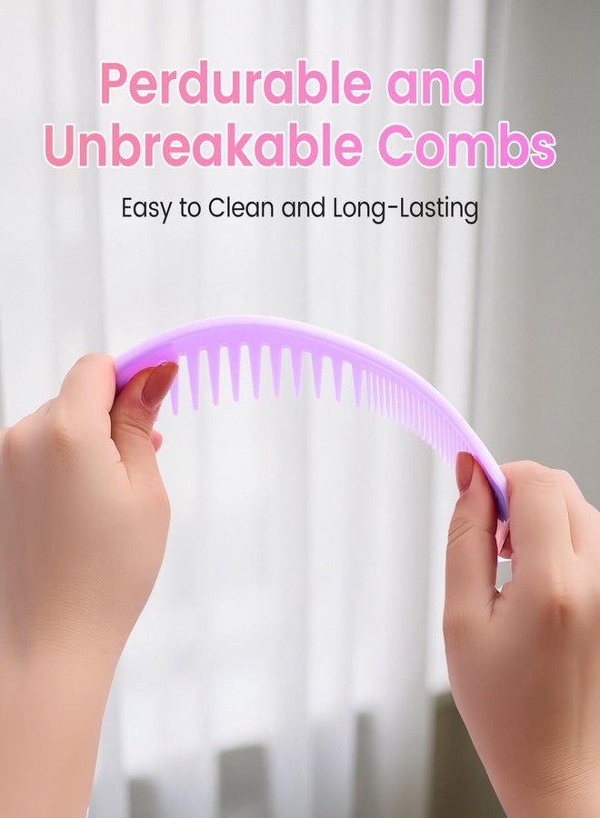 EHBELIF 6PCS Professional Hair Comb Set for Women & Men Rat Tail, Wide & Fine Tooth Combs for Curly Hair, Braiding, Barber Styling, Cutting & Parting (Purple) - Image 5