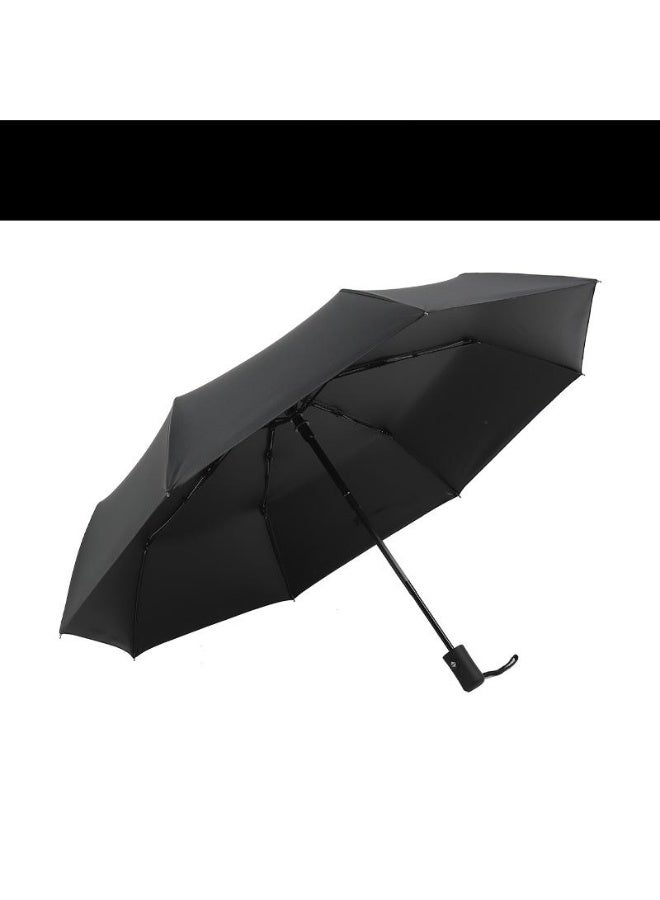 Fully automatic 12-rib double-keel umbrella for sunny and rainy weather, large reinforced and thickened portable curved umbrella with UV protection, rainproof and windproof sunshade (black) - Image 2