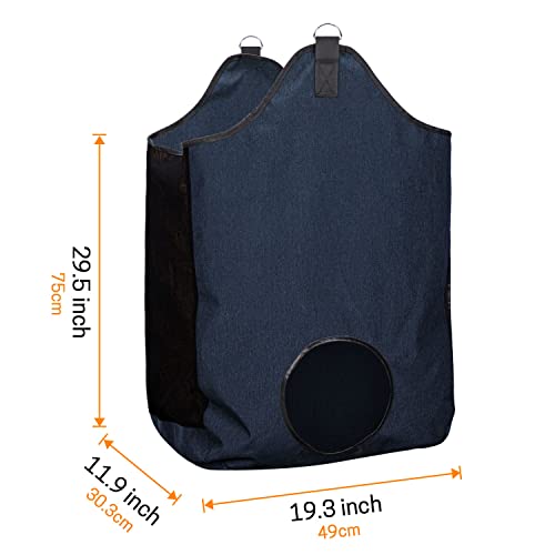 ZELARMAN Hay Bags for Horse, Large Capacity Feeding Bag, Hay Nets for Sheep, Goats, Open Feed Hole Hay Feeder for Slow Feeding (Blue) - Image 3