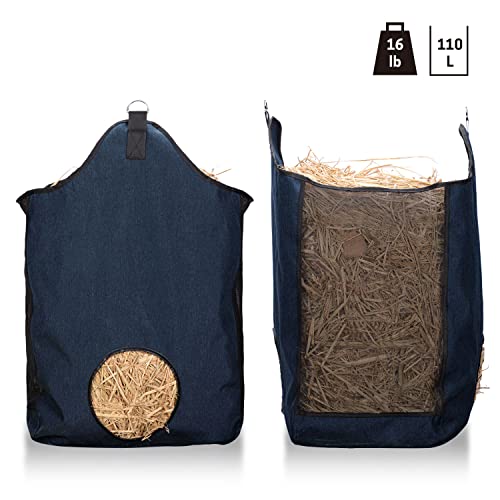 ZELARMAN Hay Bags for Horse, Large Capacity Feeding Bag, Hay Nets for Sheep, Goats, Open Feed Hole Hay Feeder for Slow Feeding (Blue) - Image 2