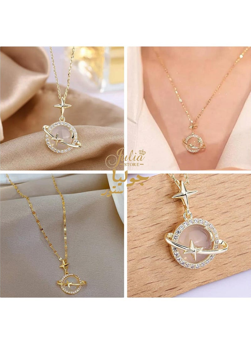 Julia Store Delicate Opal Planet Necklace  - Image 1