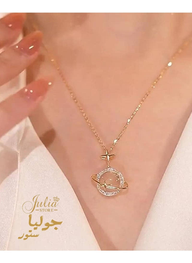 Julia Store Delicate Opal Planet Necklace  - Image 2